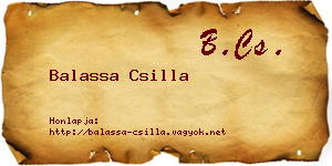 Balassa Csilla névjegykártya