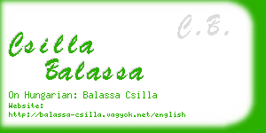 csilla balassa business card